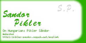sandor pikler business card
